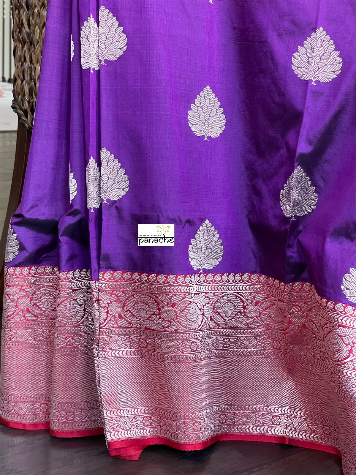 Katan Silk Banarasi - Purple Red