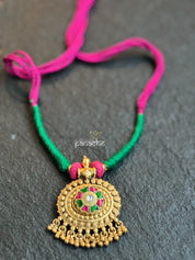 Silver 92.5 Tassel Necklace - Gold Tone Kundan Fusion Pendant