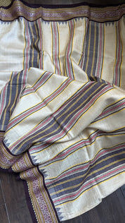 Vidarbha Tussar Silk - Tussar Color Dark Butgundy woven