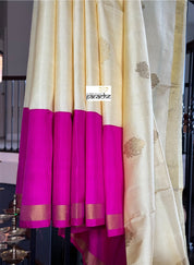 Silk Kanjivaram - Butter Yellow Magenta