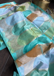 Pure Silk Rangkat Banarasi - Multi shaded