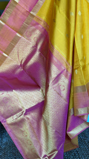 Pure Silk Kanjivaram - Yellow Pink