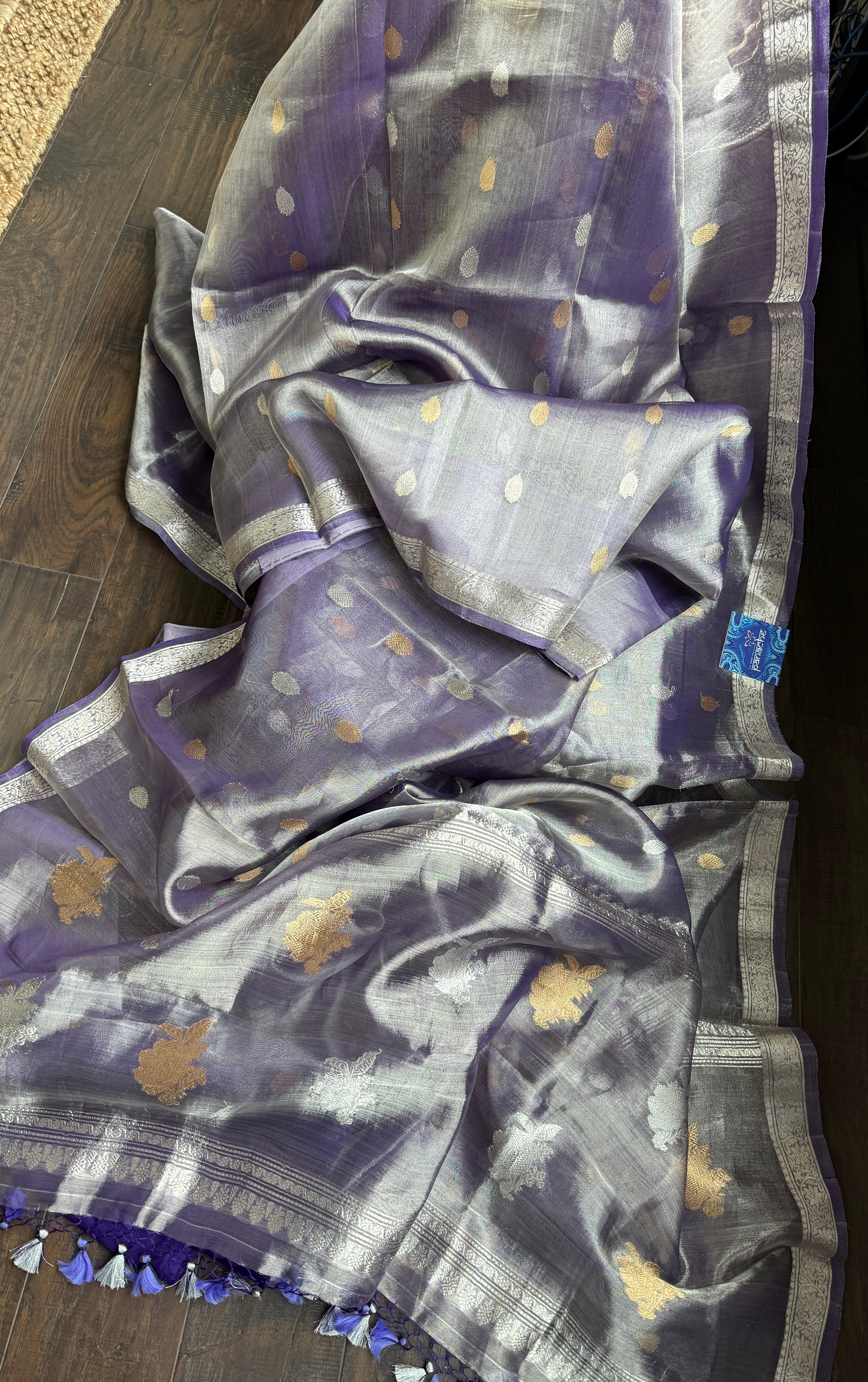 Tissue Organza Silk Banarasi - Purple
