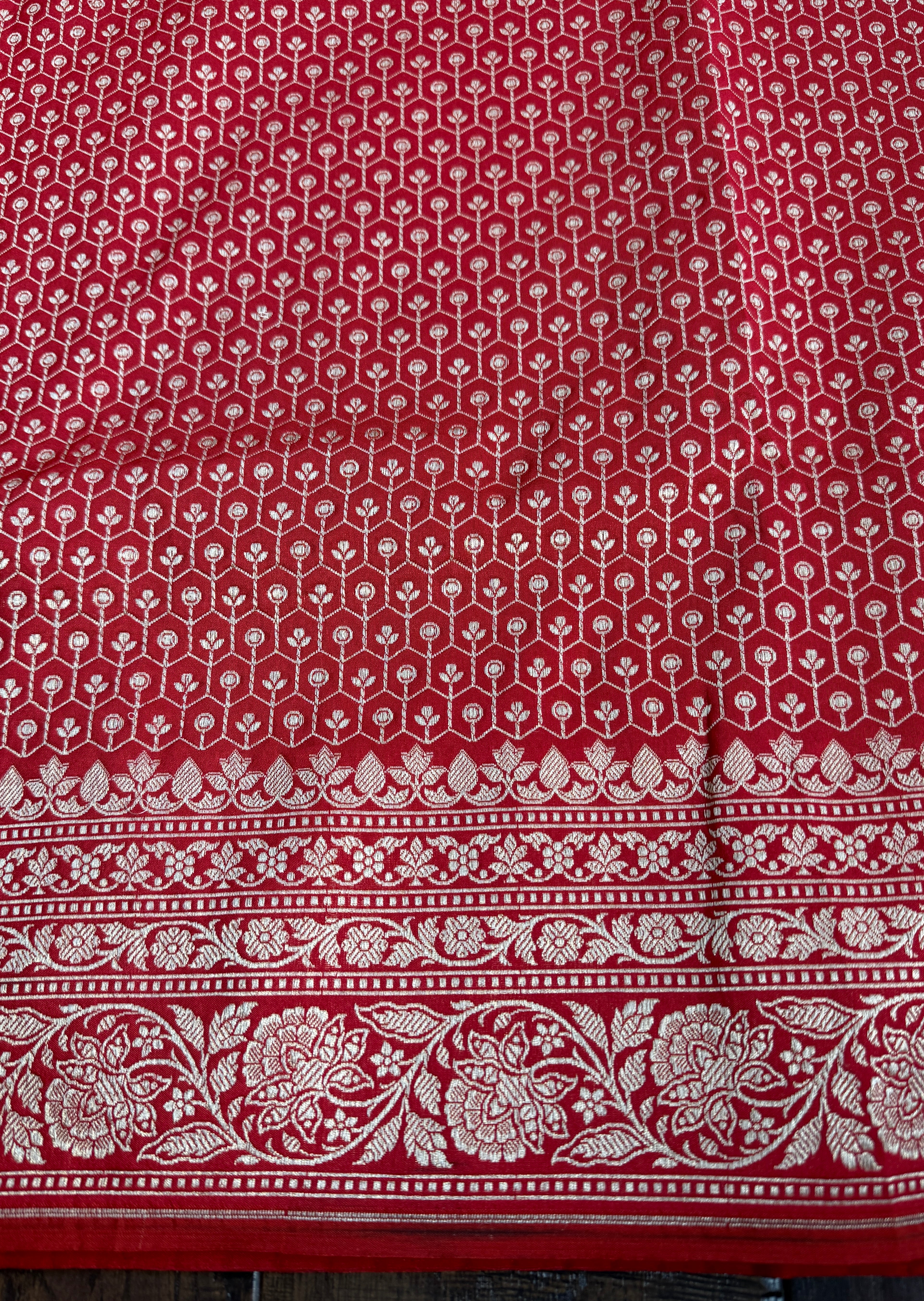 Soft Silk Banaras Saree - Red Zari Woven