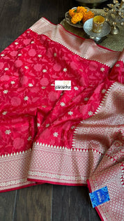 Soft Silk Banarasi - Red Resham Woven