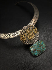 Silver 925 Hasli - Temple Turquoise Pendant