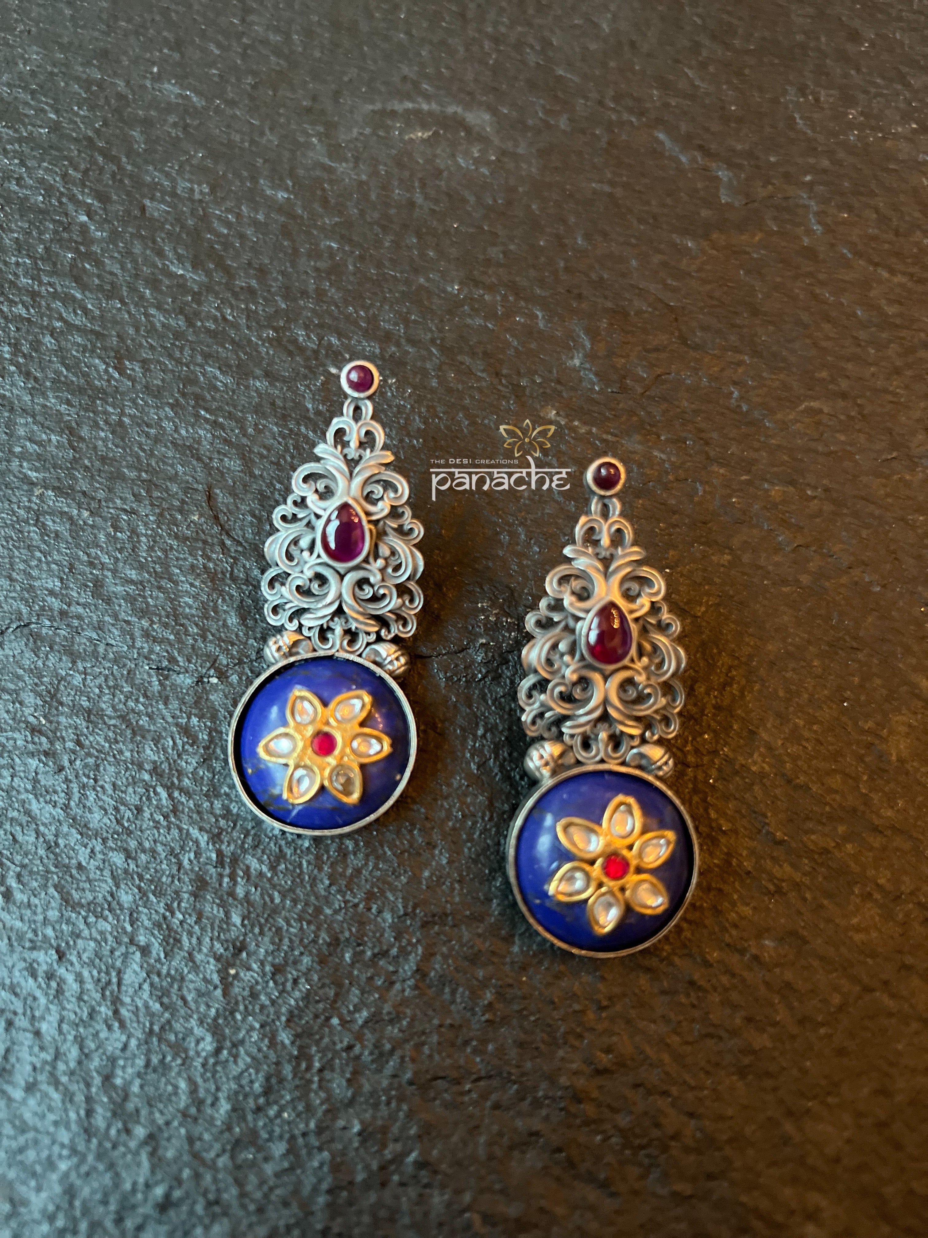 Earring 925 Silver- Lapis Stud