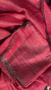 Pure Matka Silk - Red Muslin Jamdaani Palla