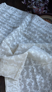 Dhakai Jamdani  - Off White Resham Woven