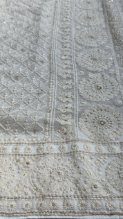 Designer Pure Georgette Chikankari - Ivory