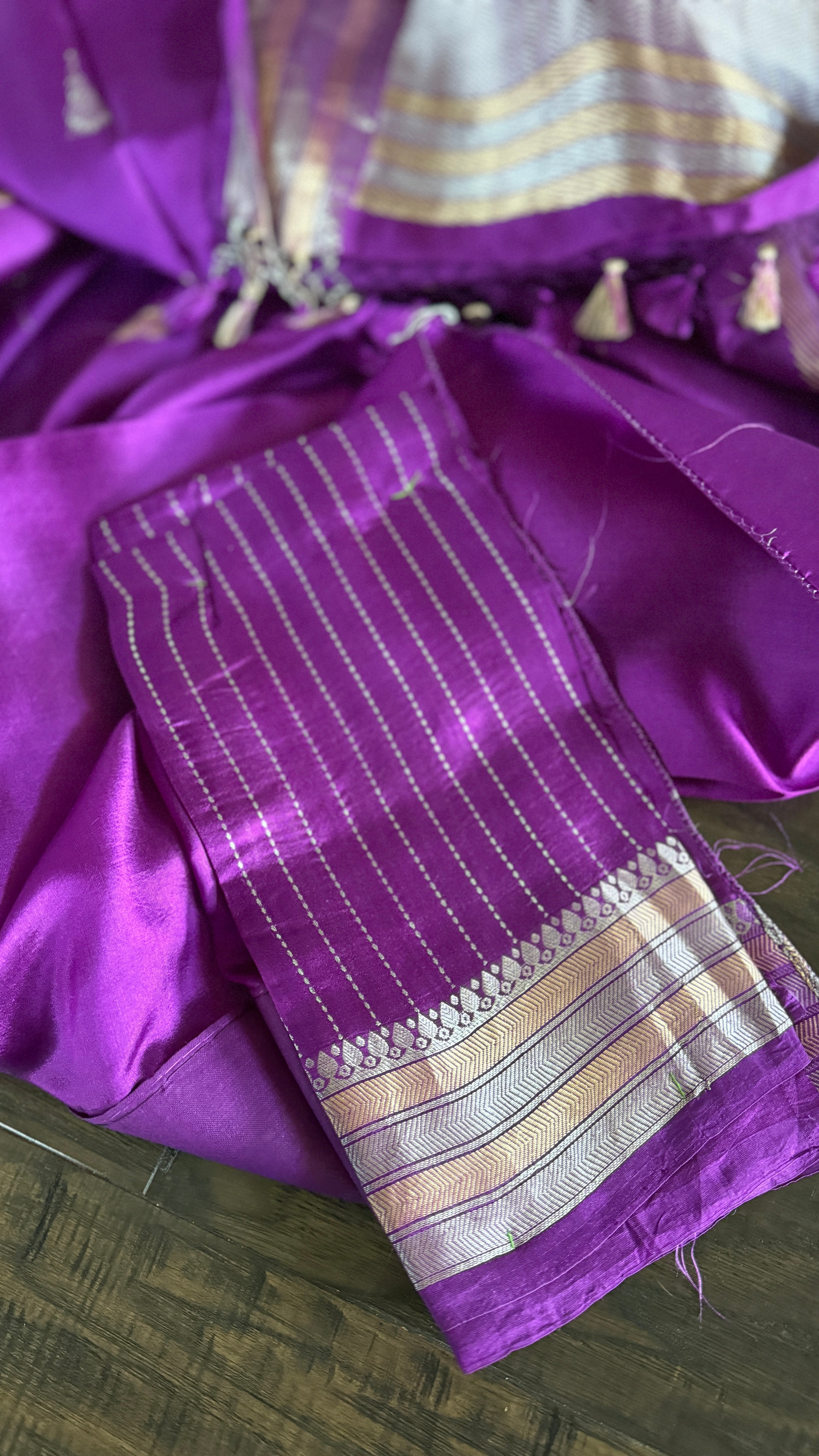 Pure Katan Silk Banarasi - Purple