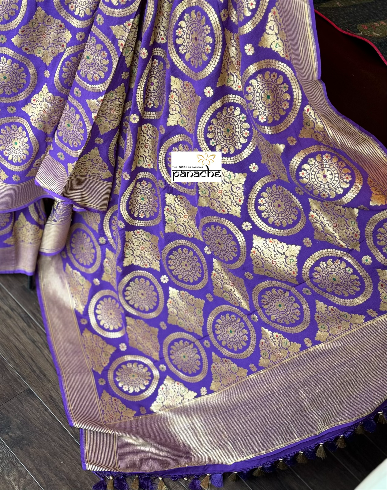 Khaddi Georgette Banarasi - Purple Meenakari