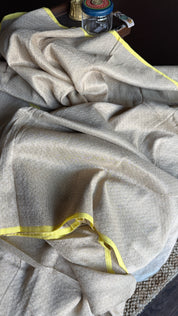 Pure Khadi Matka Cotton Brocade - Sand Color Handwove