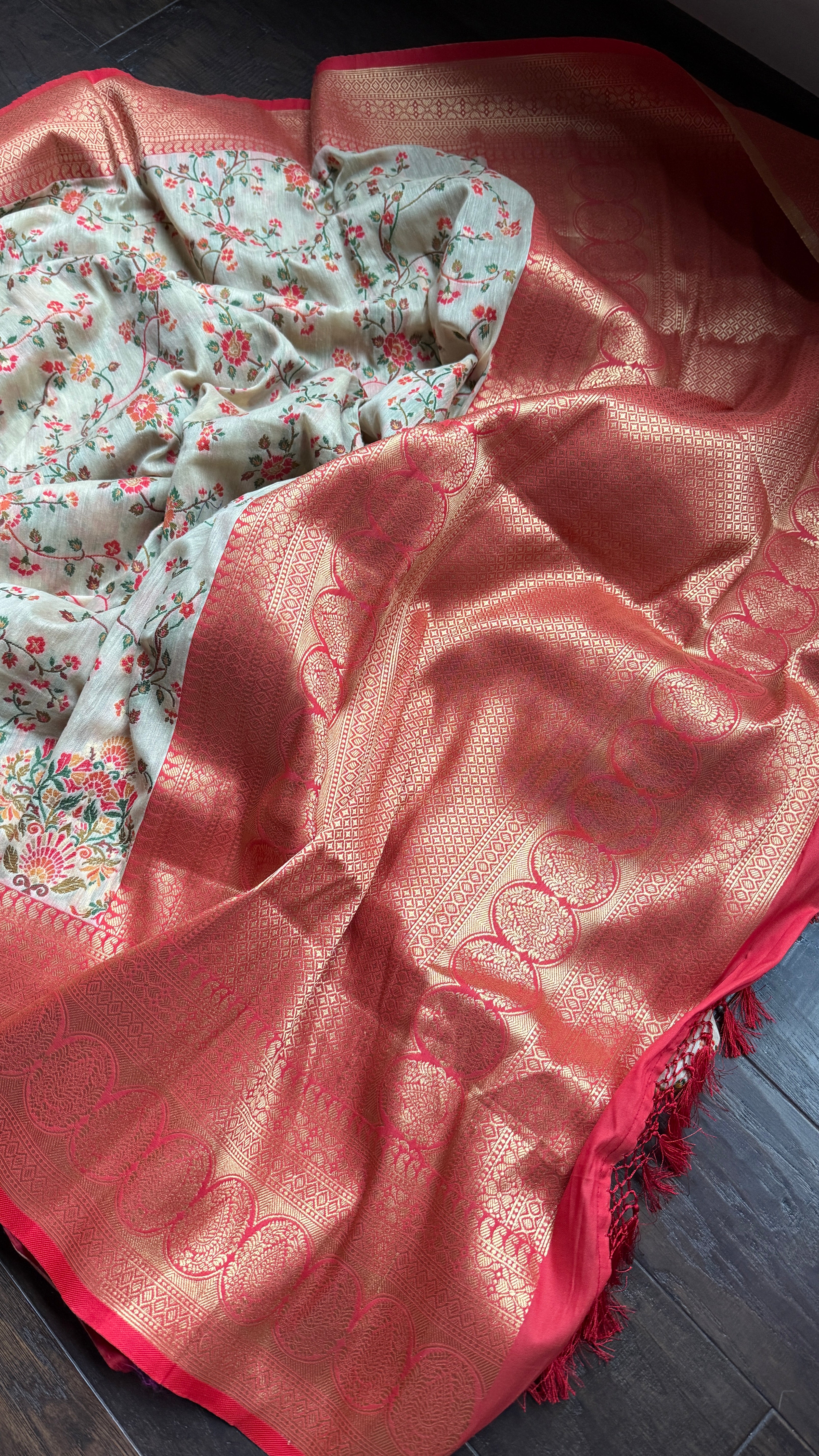 Pashmina Muga Banarasi - Beige
