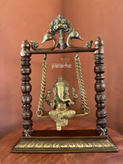 Home Decor - Brass Ganesha Idol2 on jhula