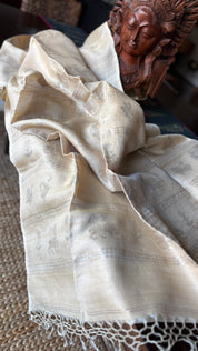Pure Tussar Silk - Beige Handwoven
