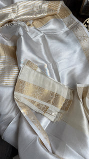 Pure Tissue Silk Banarasi - Silver Golden
