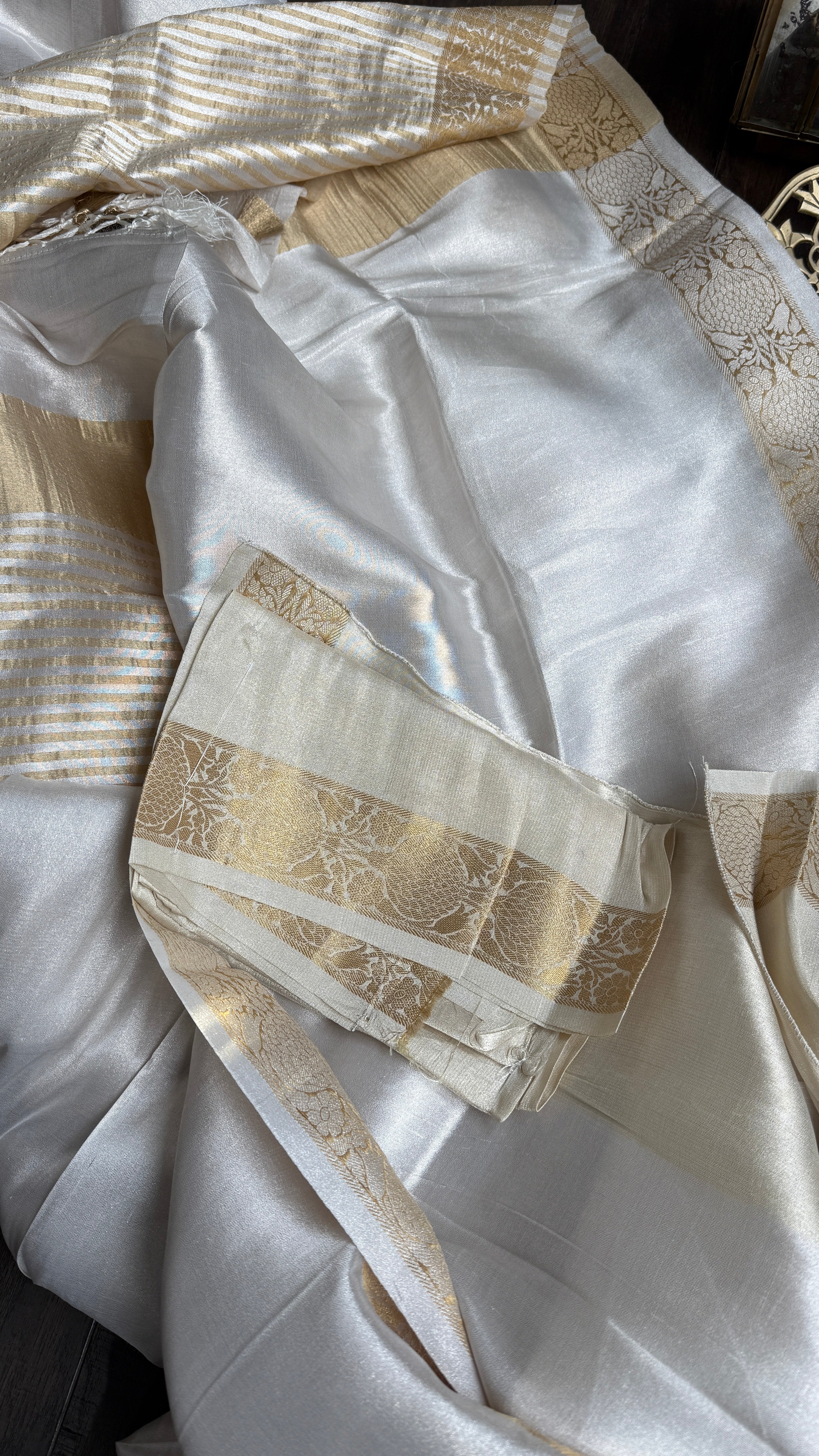 Pure Tissue Silk Banarasi - Silver Golden