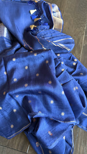 Designer Soft Silk Brocade Banarasi - Navy Blue Gold Zari