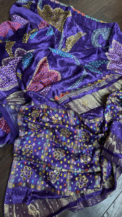 Designer Modal Silk Sequin - Purple Multi Color