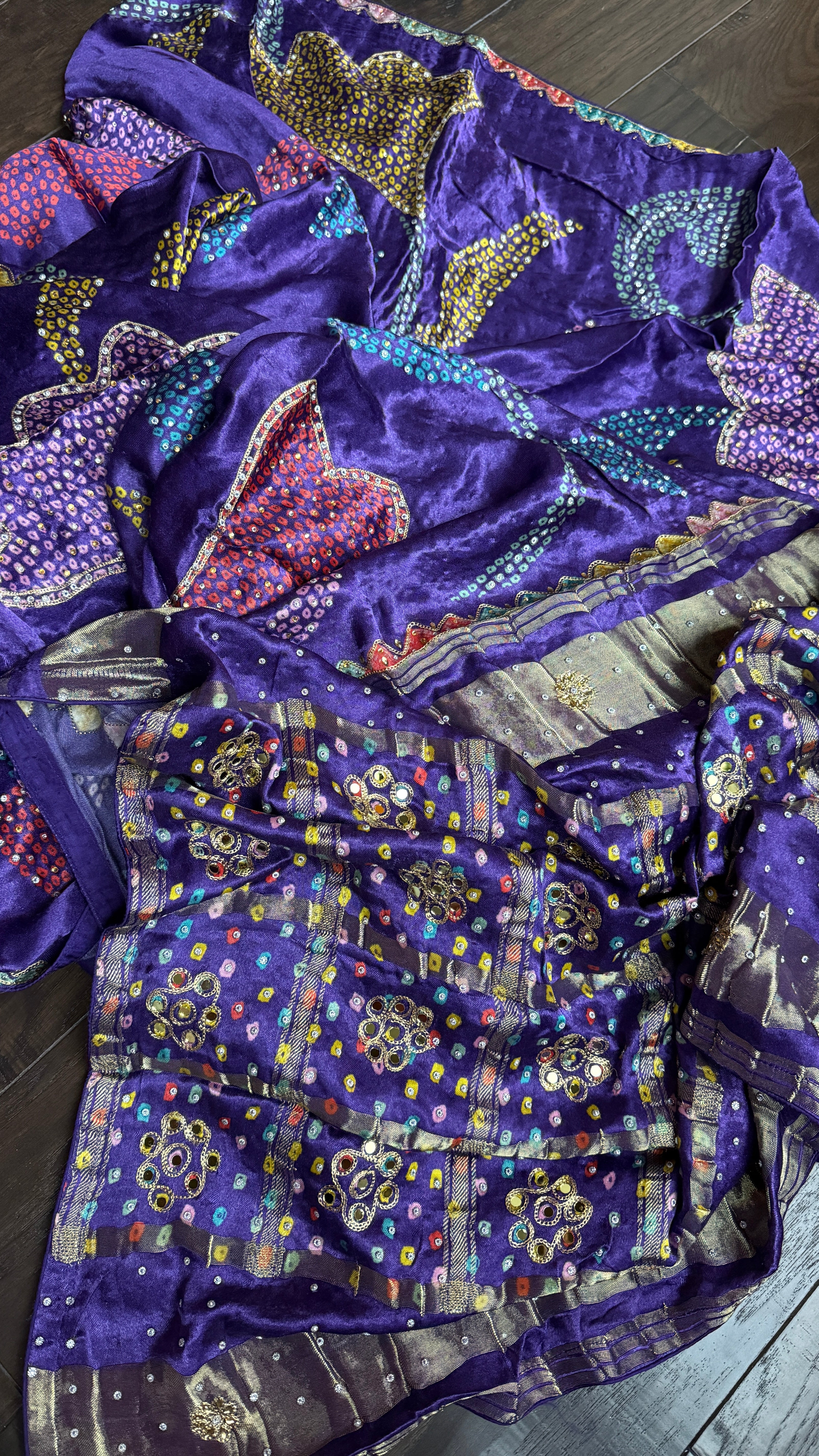 Designer Modal Silk Sequin - Purple Multi Color