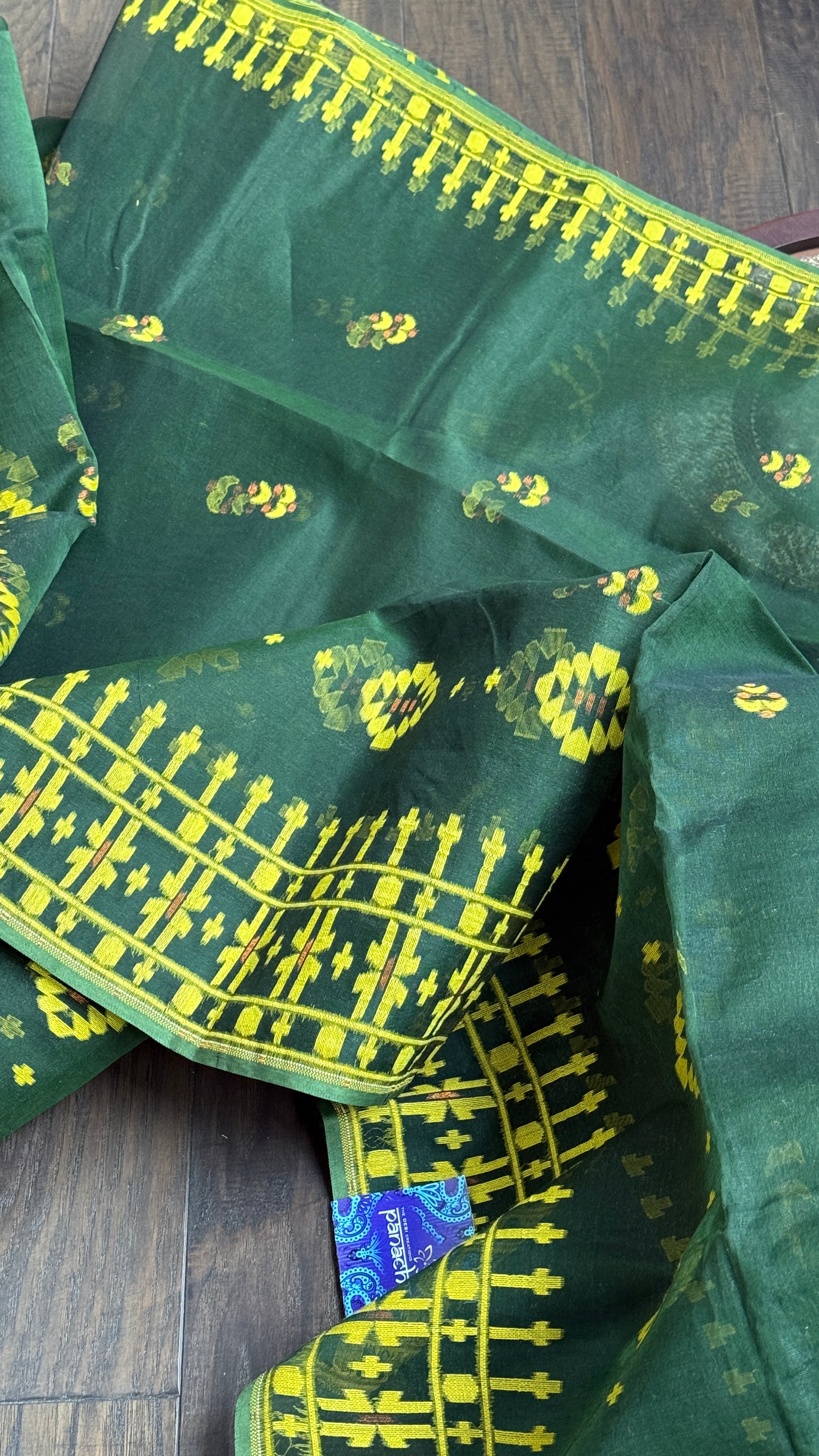 Dhakai Jamdani  - Dark Green
