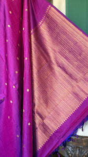 Pure Silk Kanjivaram - Magenta Borderless