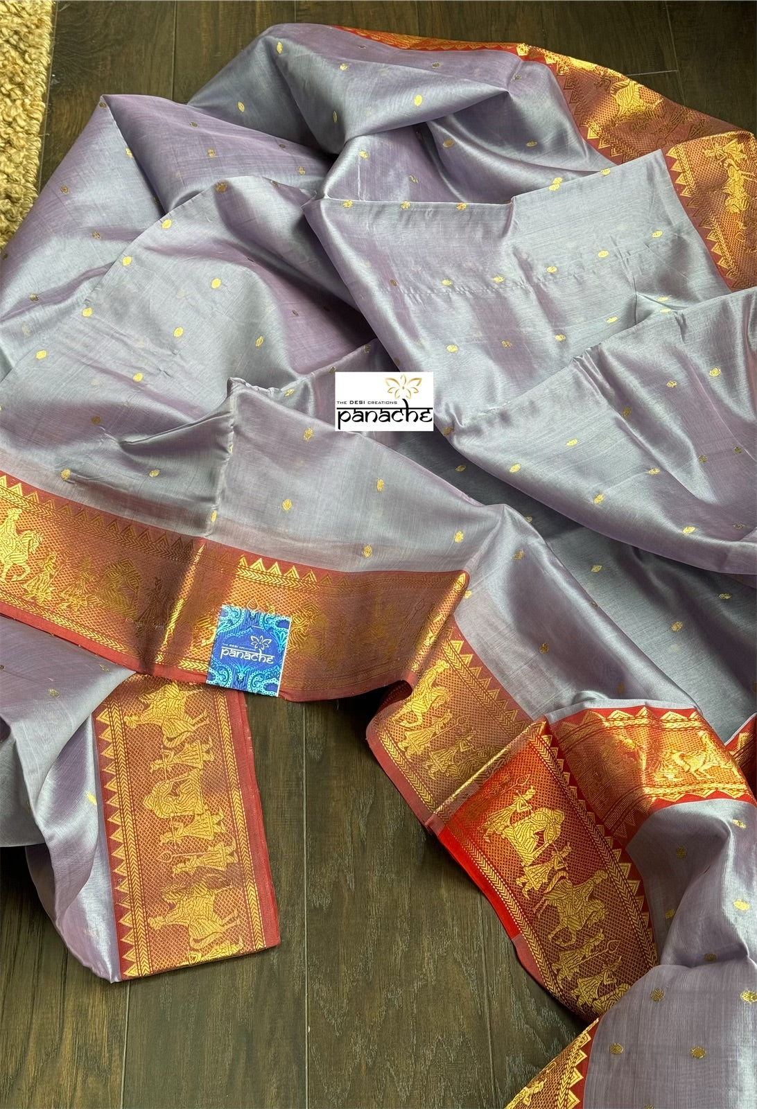 Pure Chanderi Pattu Silk - Mauve