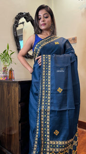 Soft Silk Kutch Embroidered - Blue