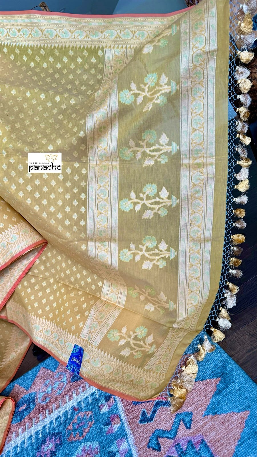 Kora Cotton Banarasi - Light Ochre Yellow