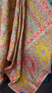 Designer Crepe Embroidered - Yellow Multicolor