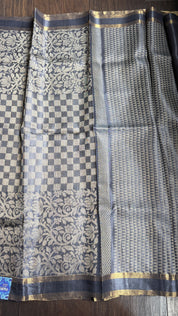 Tussar Silk - Steel Grey Woven