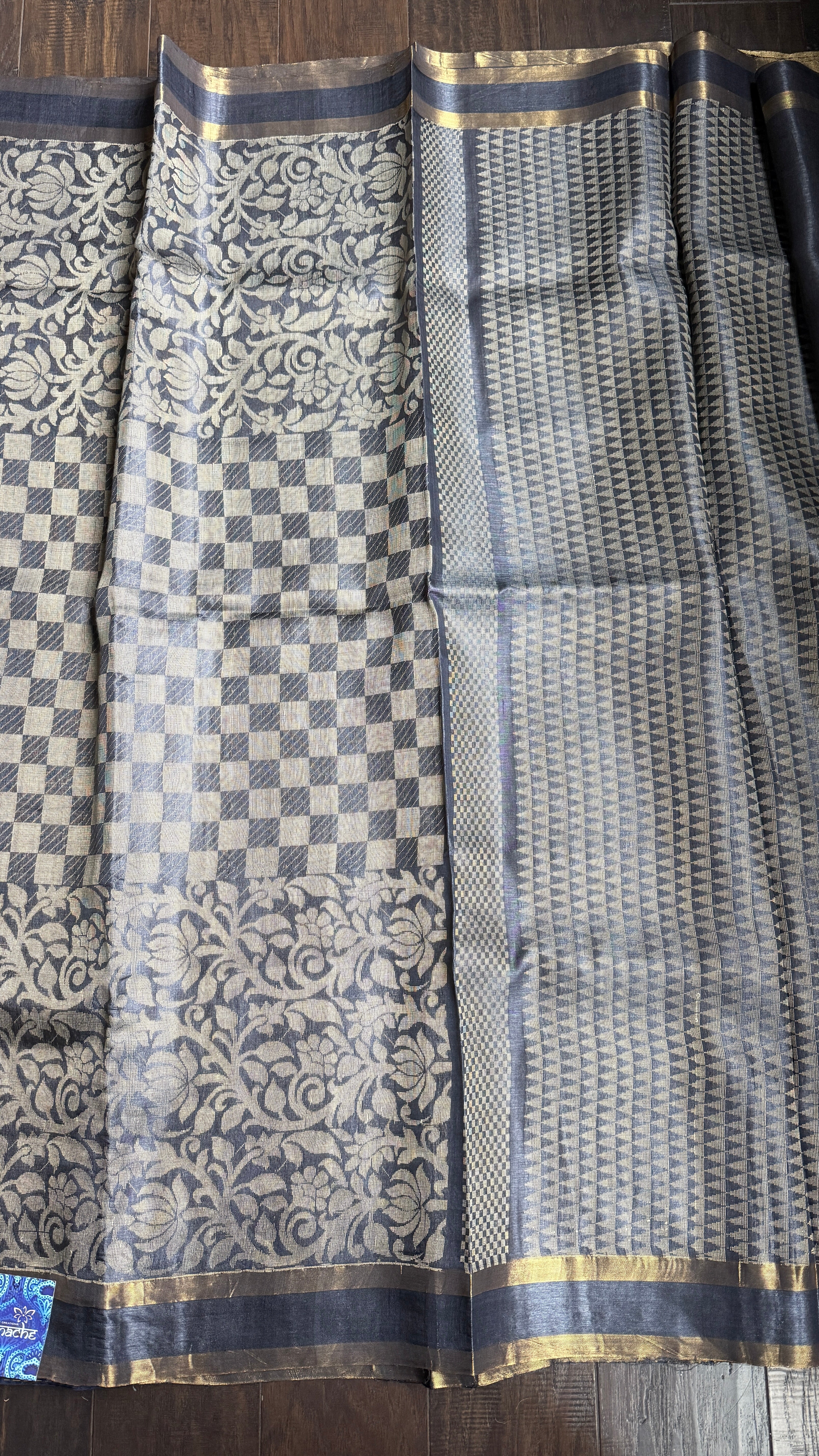 Tussar Silk - Steel Grey Woven