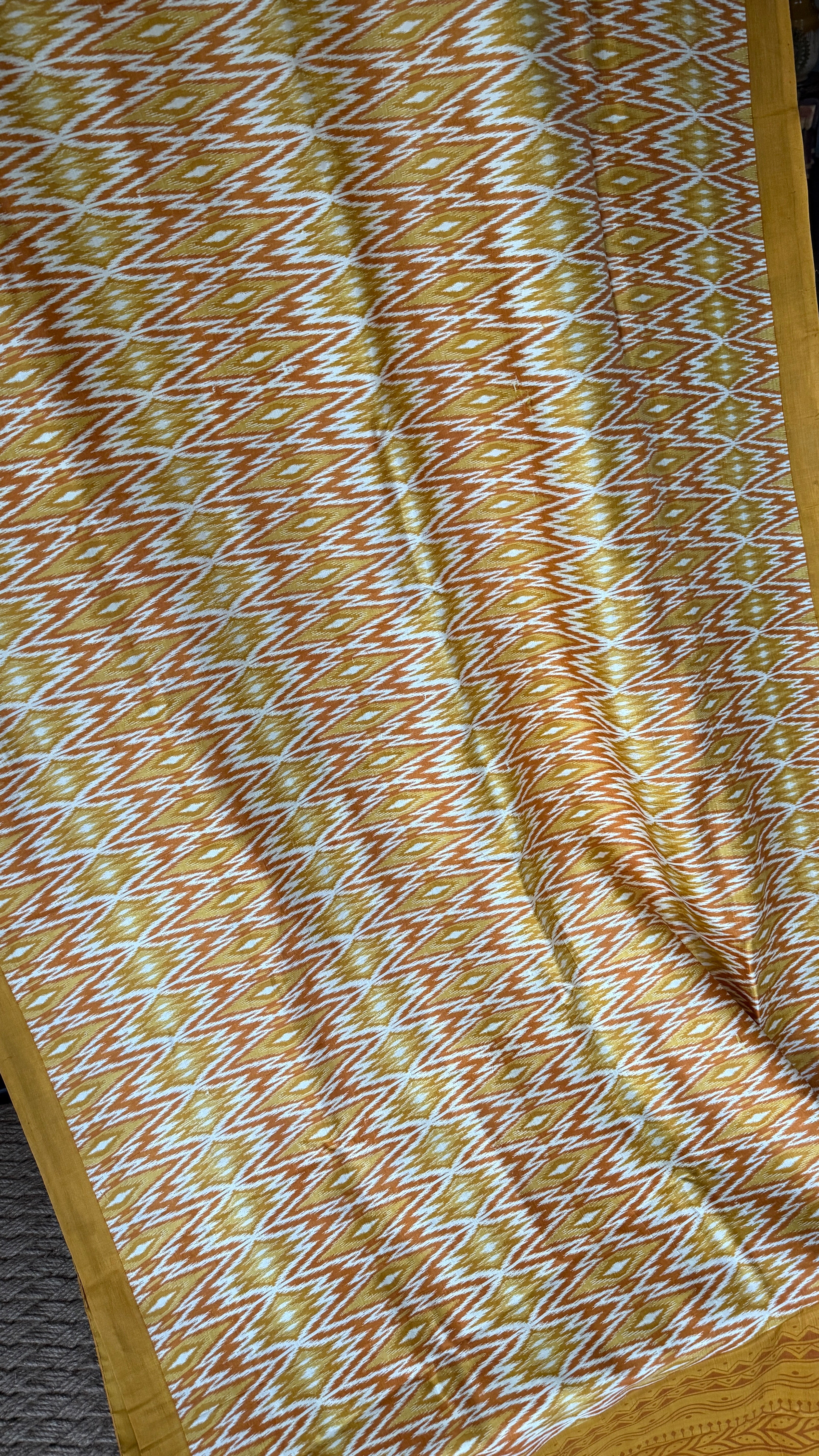 Bishnupur Silk Printed - Yellow Ikat