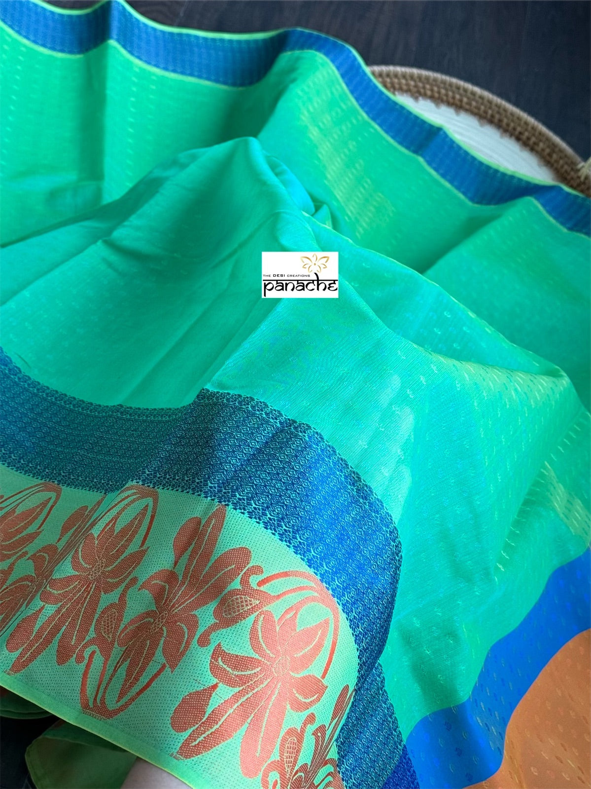 Cotton Silk Kanjivaram - Green Blue