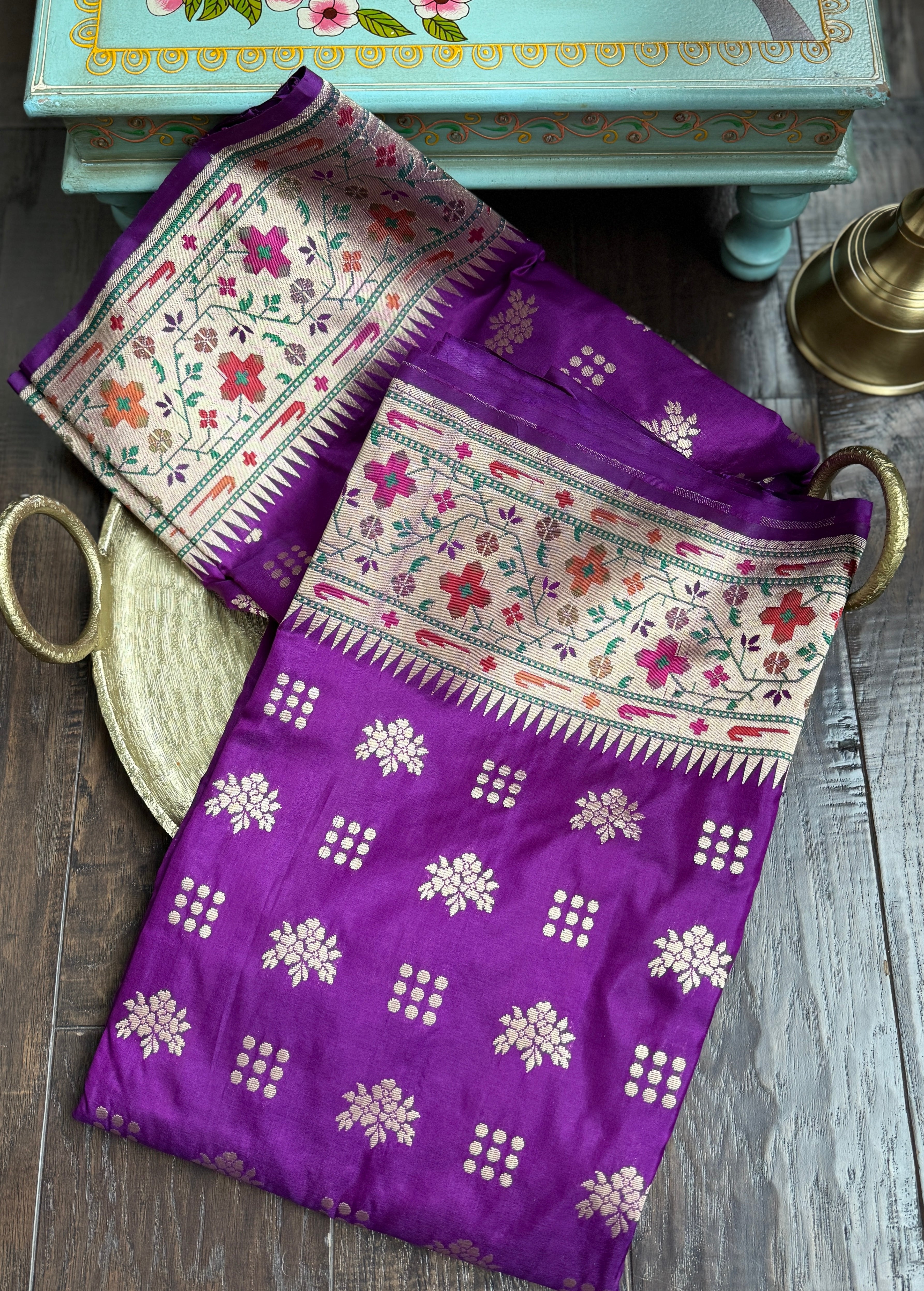 Pure Silk Paithani Banarasi- Purple