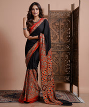 Modal Silk Ajrakh - Black Red