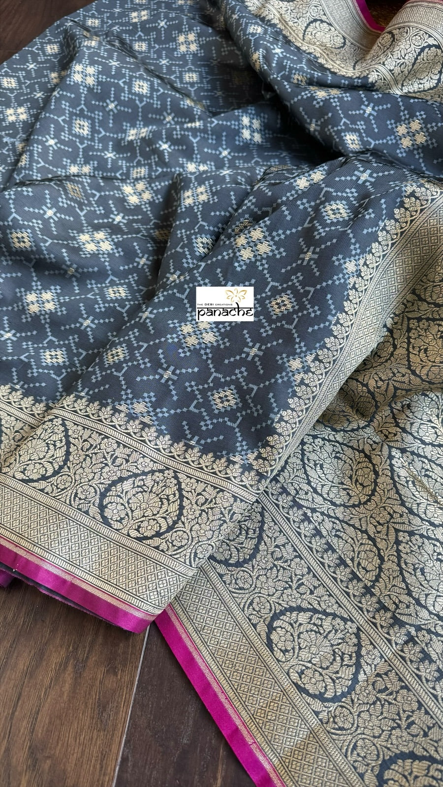 Soft Silk Banarasi - Grey Patola