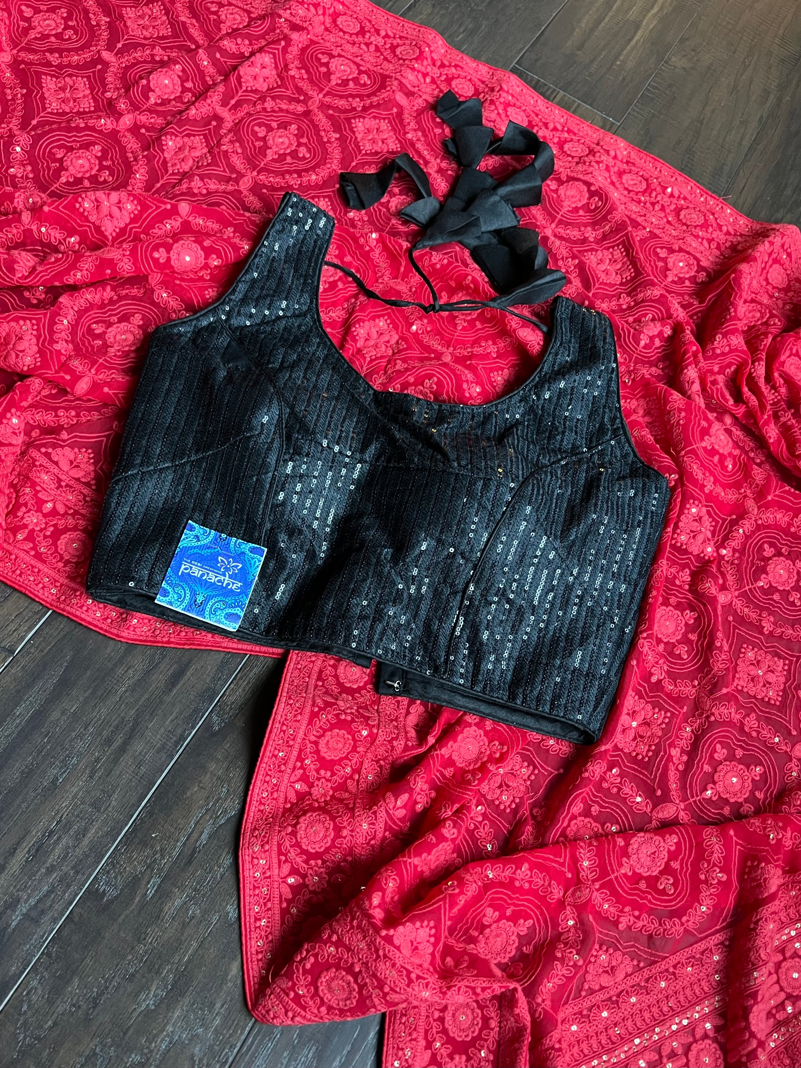Designer Blouse - Black Sequin