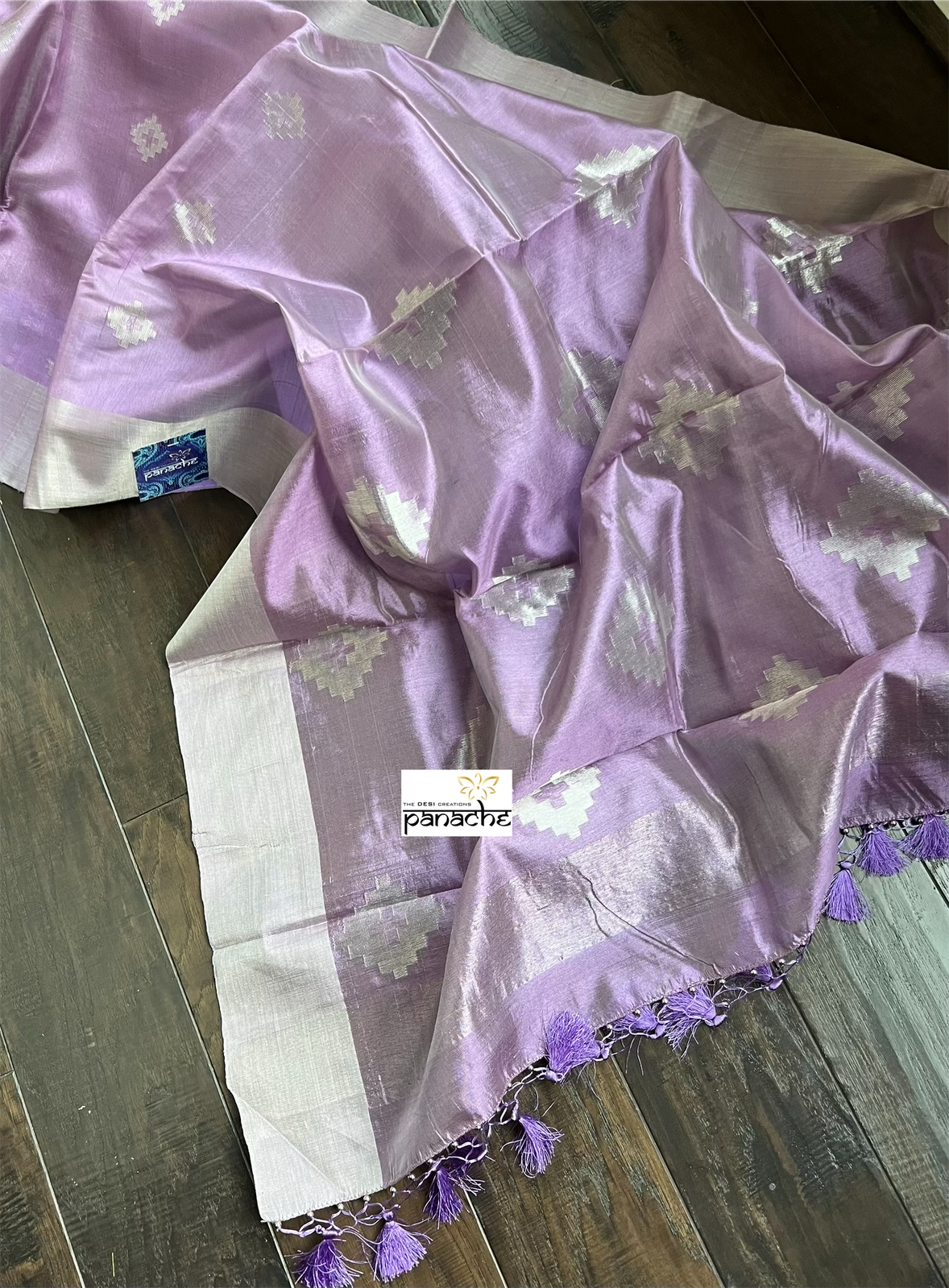 Pure Chanderi Pattu Silk - Light Lavender