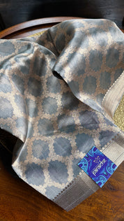 Pure Tissue by Tissue Silk Jaal Banarasi - Grey Kadhua