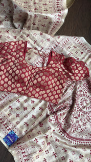 Designer Blouse - Reddish Maroon Woven Size 36
