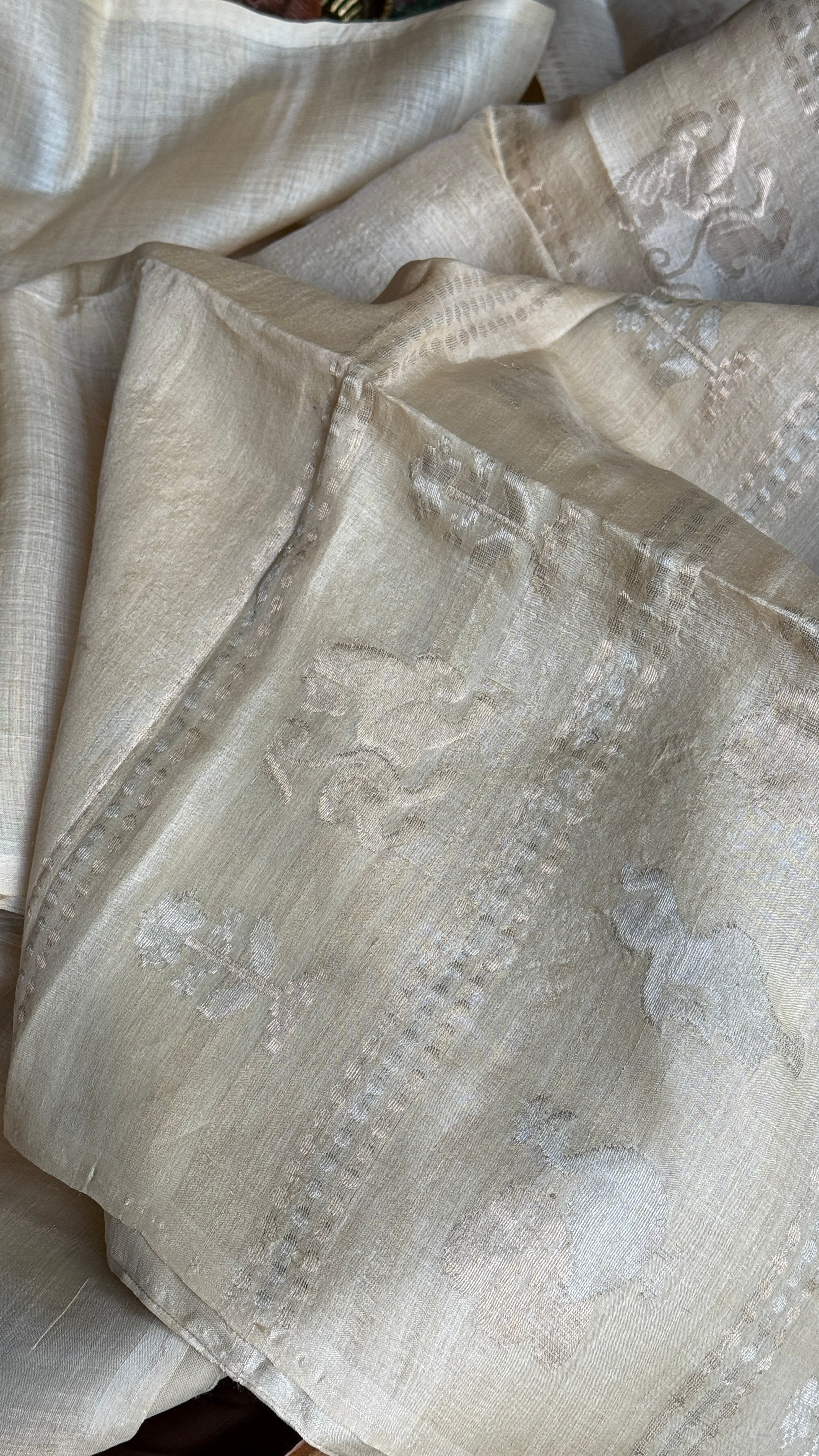 Pure Tussar Silk - Beige Handwoven