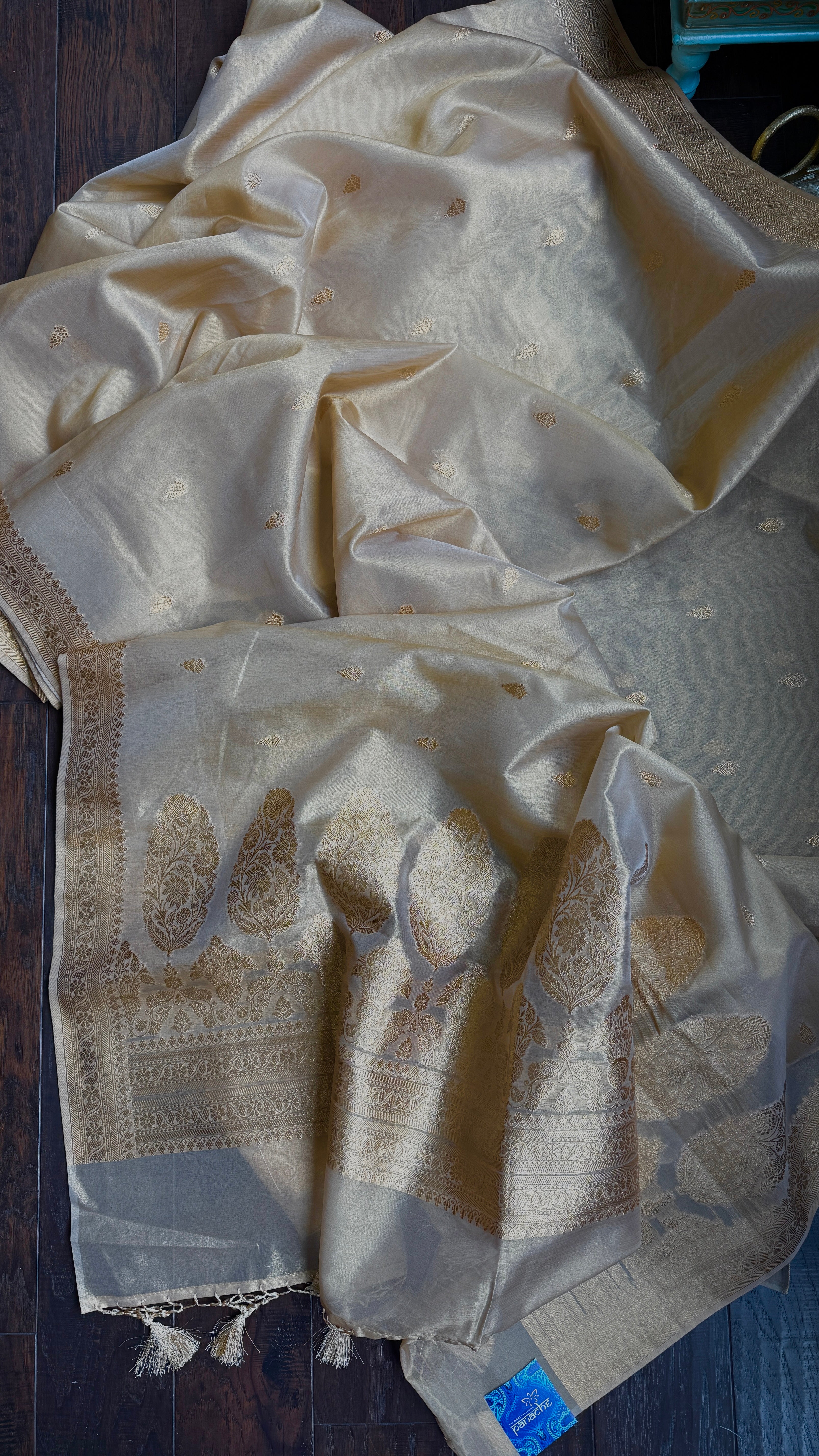 Tissue Silk Banarasi - Golden Tan Beige