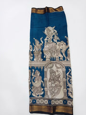 Chinori Silk Kalamkari  -  Blue