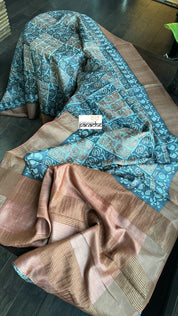 Pure Tussar Silk - Brown Grayish Black