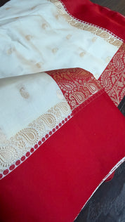 Soft Silk Garad - Off-White Red