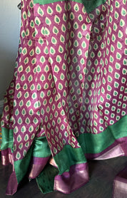 Pure Tussar Silk - Green Purple