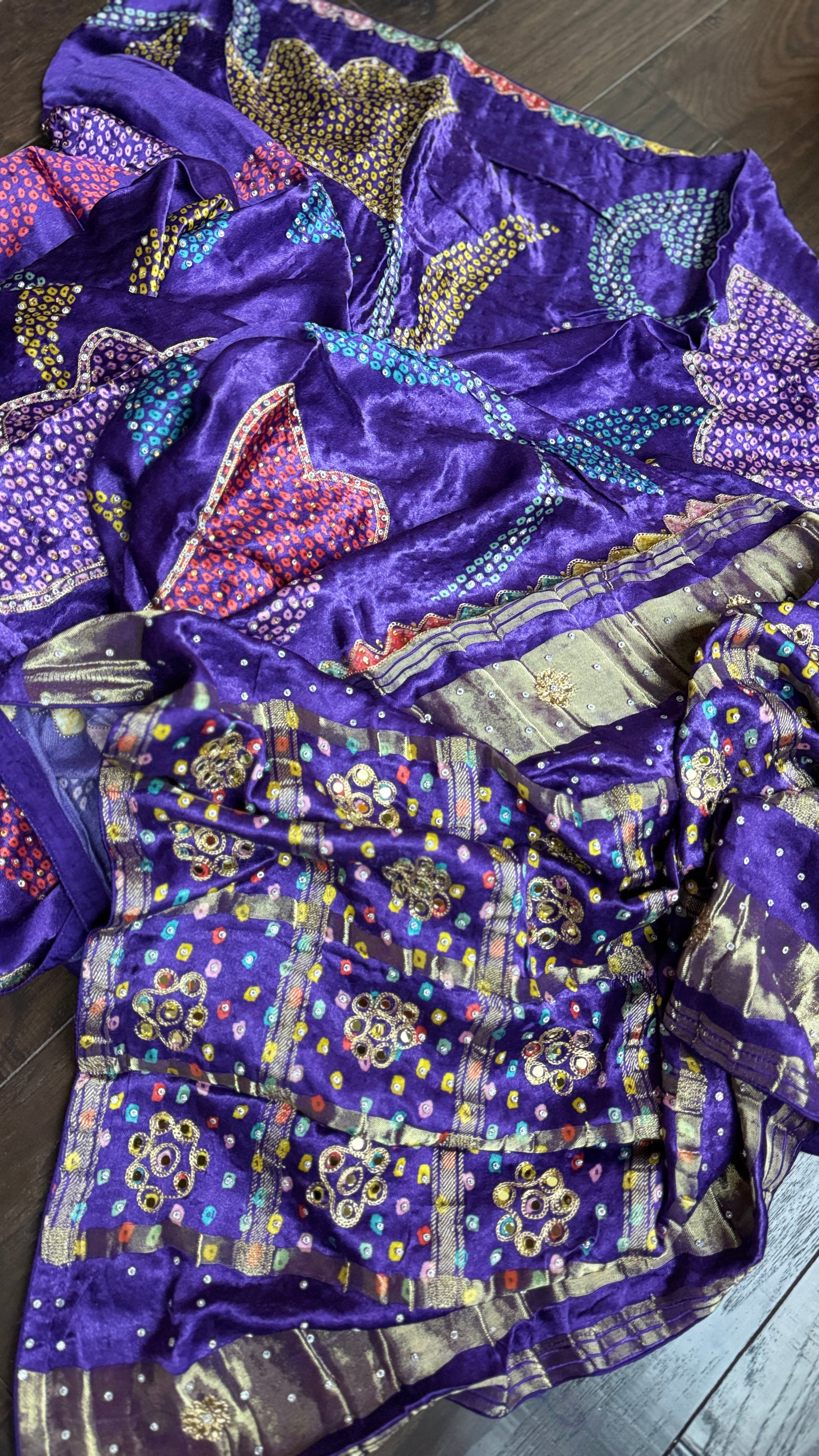 Designer Modal Silk Sequin - Purple Multi Color