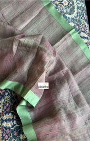 Pure Matka Silk Dual weave - Green by Pink